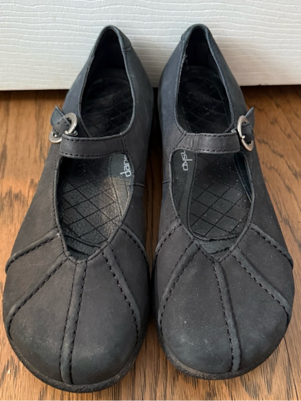 Dansko Gisselle Black Nubuck Leather Mary Jane Buckle Women’s Shoes EU 37 US 6.5